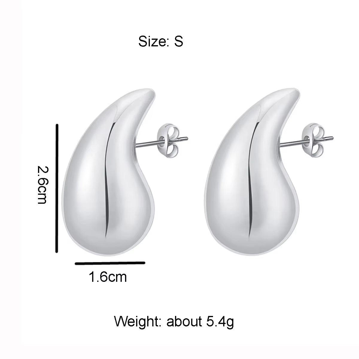 2024 New Trendy Plate Gold Color Chunky Waterdrop Dupes Drop Earrings for Women Personality Glossy Teardrop Earring Jewelry Gift