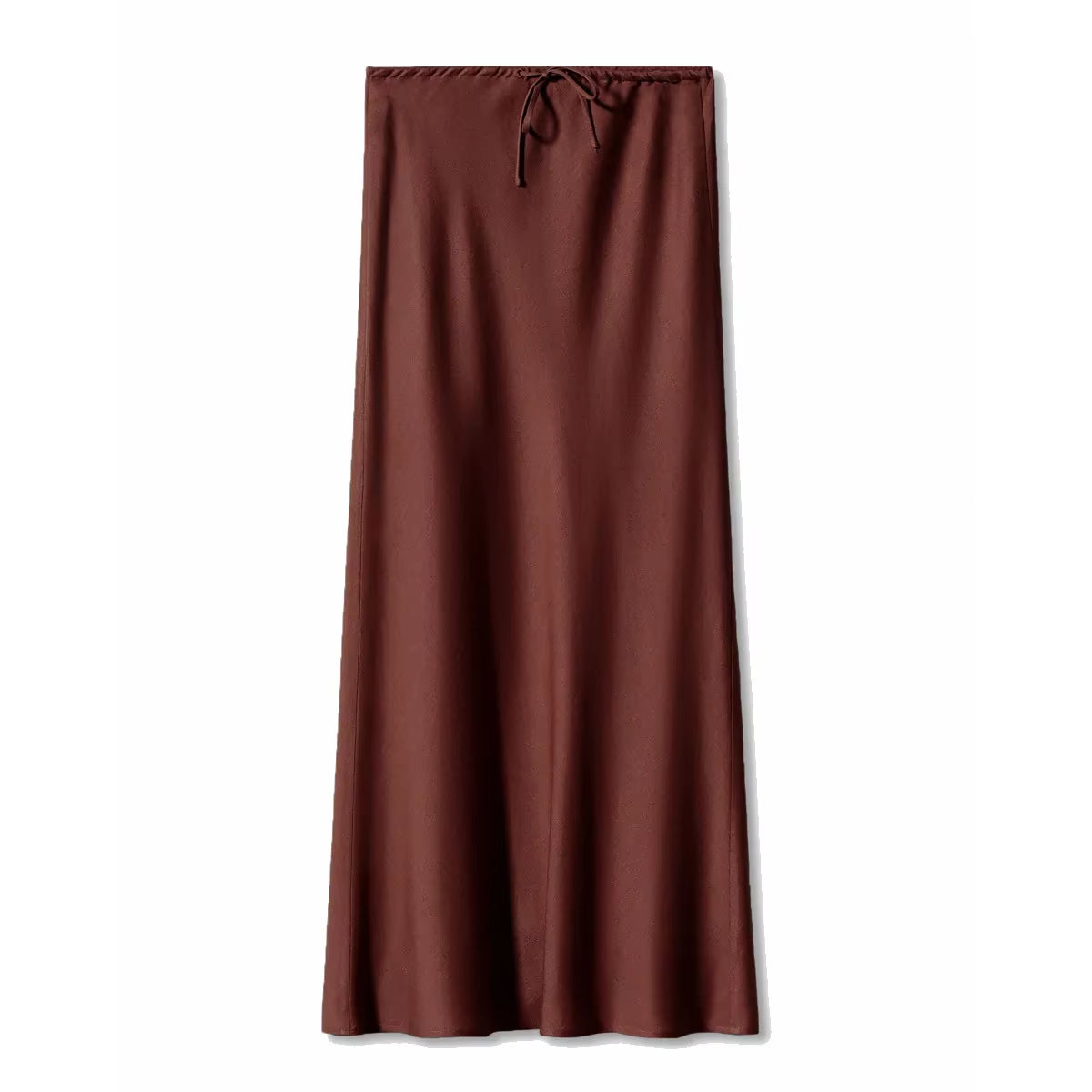 Grey High Waist Skirts for Women Fashion Temperament Elegant Black Satin Skirt Classics Versatile Slim Long Skirt Summer New