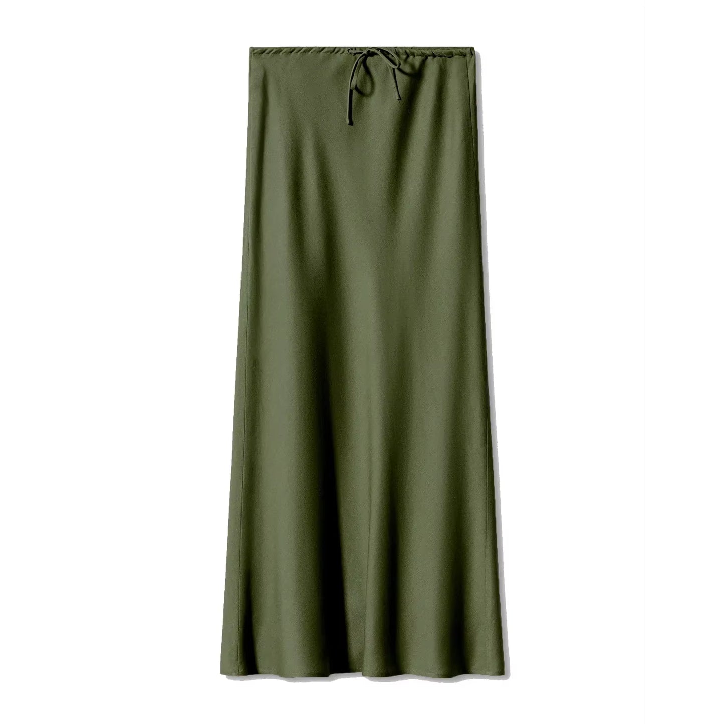 Grey High Waist Skirts for Women Fashion Temperament Elegant Black Satin Skirt Classics Versatile Slim Long Skirt Summer New