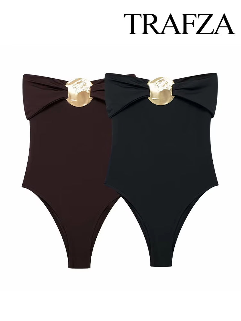 Women'S 2024 Summer Metallic Jumpsuit Solid Color Sexy Women'S Sleeveless Backless Jumpsuit Pleated Beach Party Jumpsuit