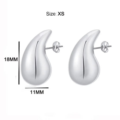 2024 New Trendy Plate Gold Color Chunky Waterdrop Dupes Drop Earrings for Women Personality Glossy Teardrop Earring Jewelry Gift