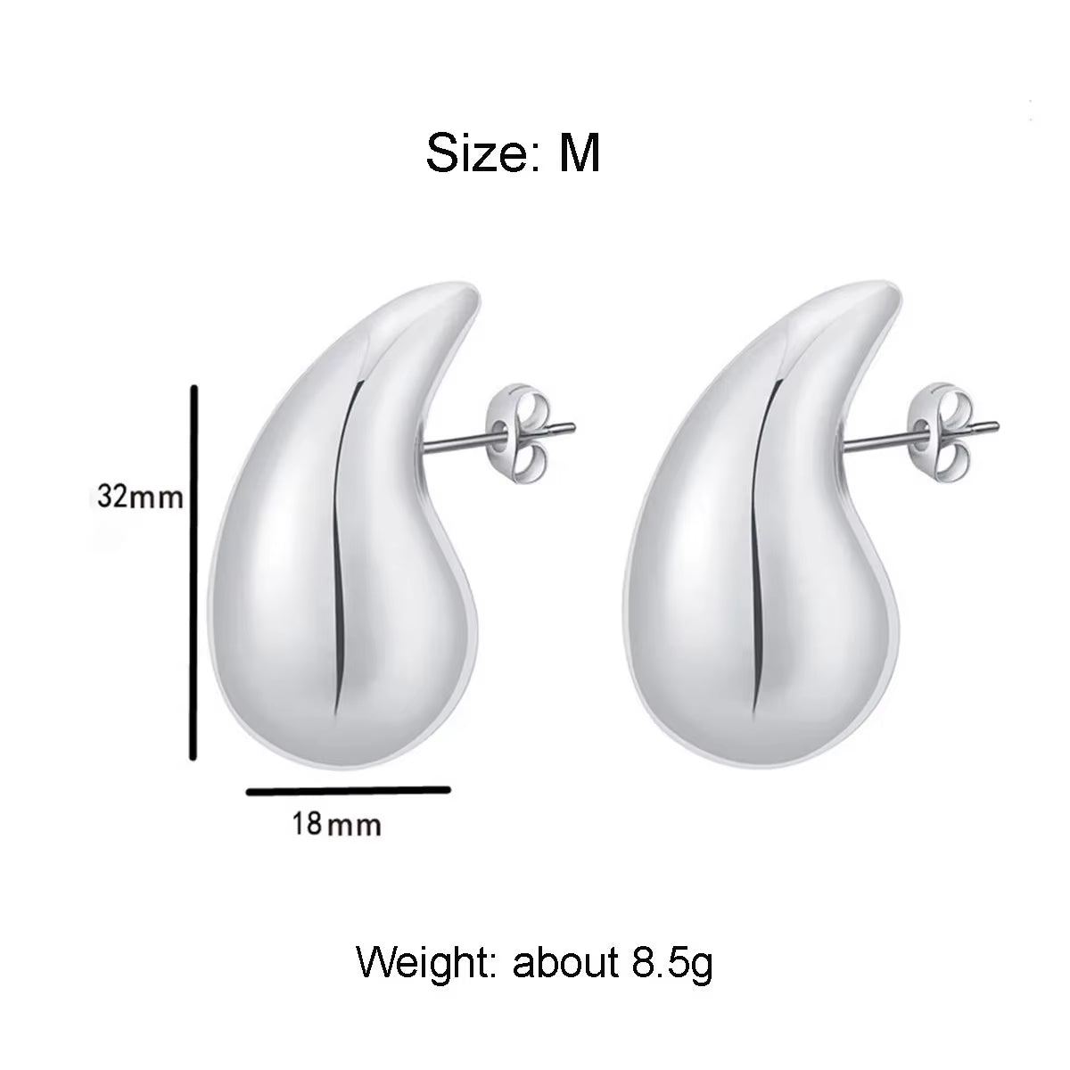 2024 New Trendy Plate Gold Color Chunky Waterdrop Dupes Drop Earrings for Women Personality Glossy Teardrop Earring Jewelry Gift
