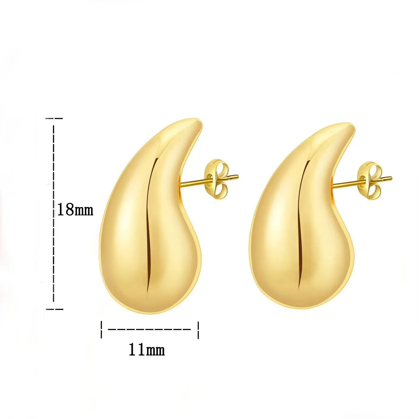2024 New Trendy Plate Gold Color Chunky Waterdrop Dupes Drop Earrings for Women Personality Glossy Teardrop Earring Jewelry Gift