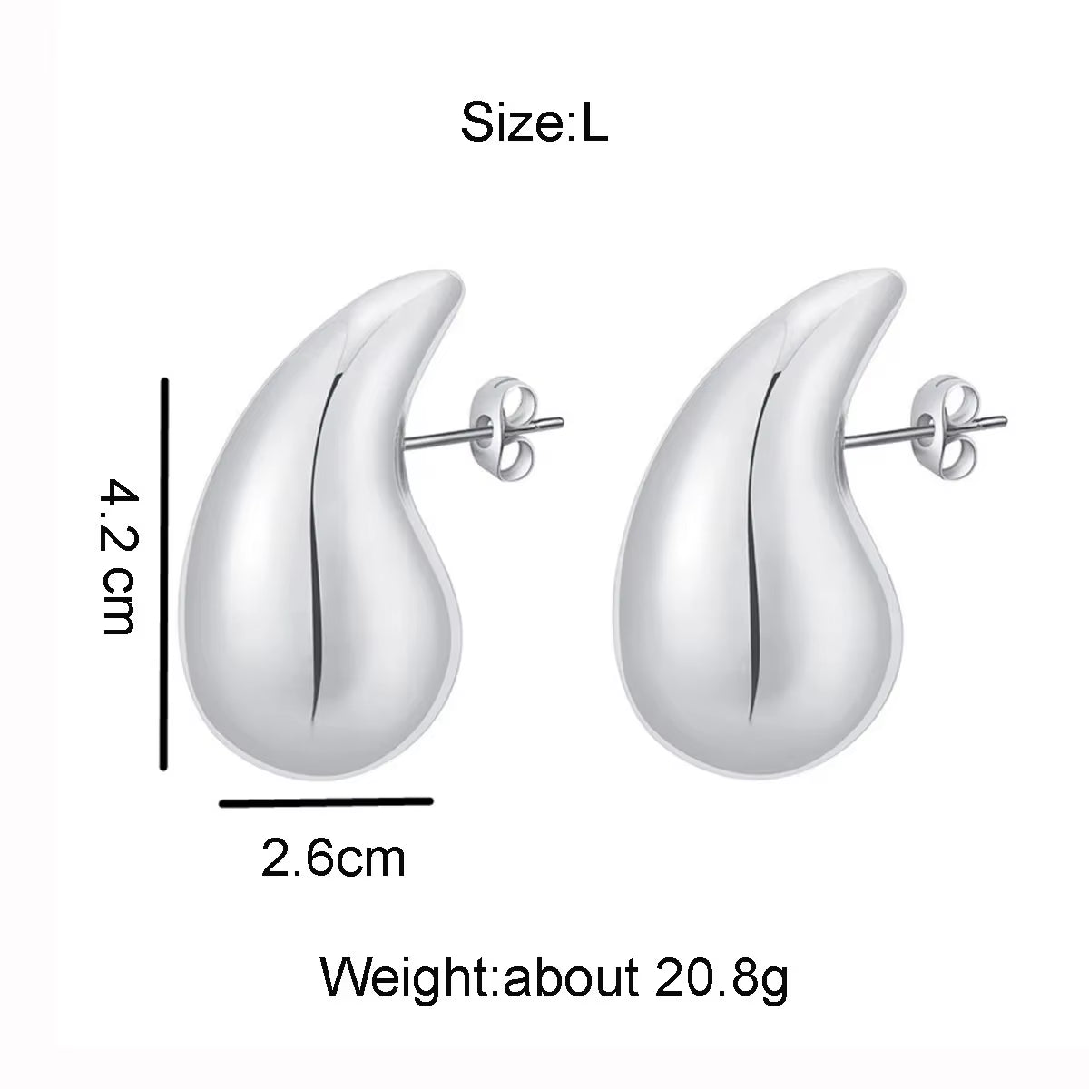 2024 New Trendy Plate Gold Color Chunky Waterdrop Dupes Drop Earrings for Women Personality Glossy Teardrop Earring Jewelry Gift