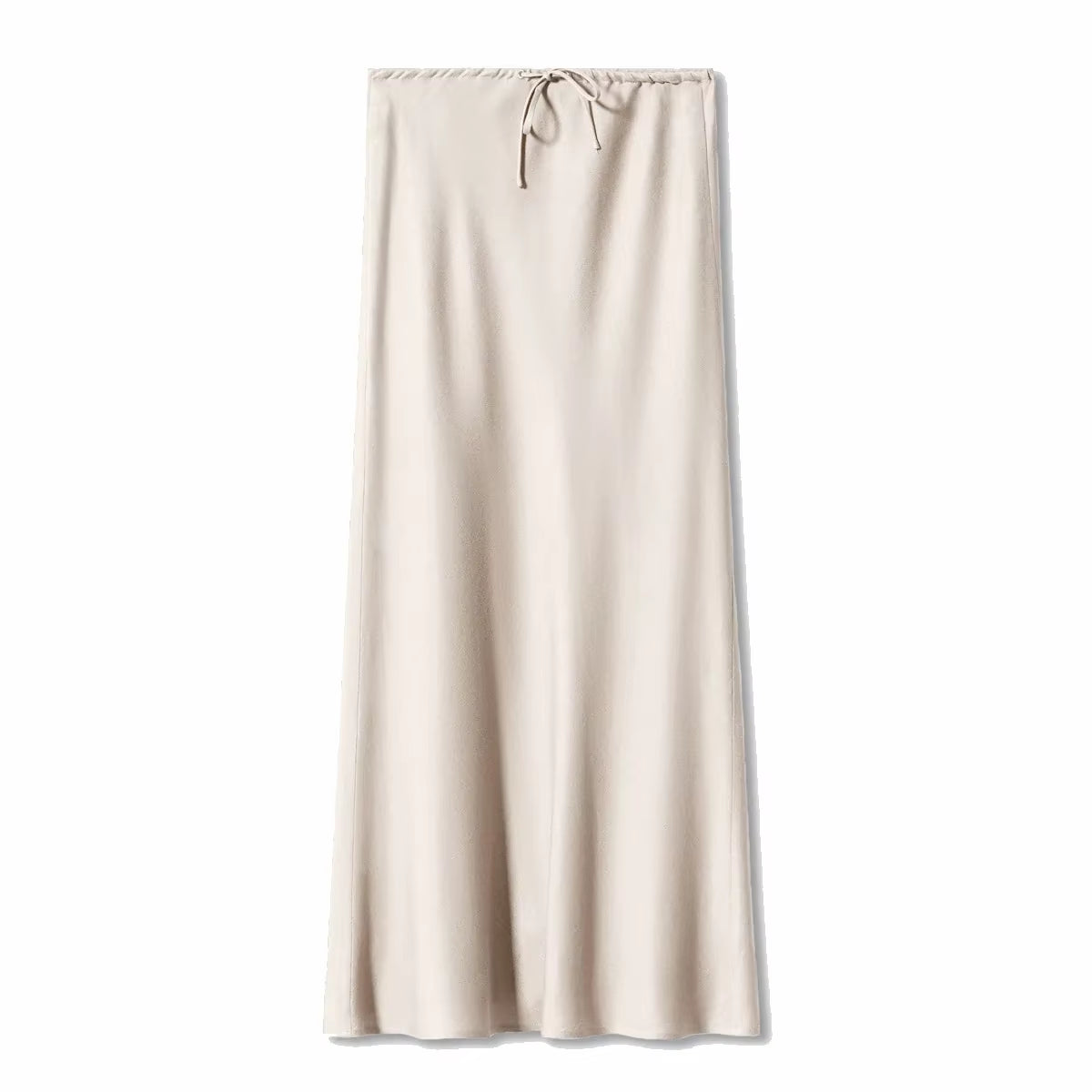 Grey High Waist Skirts for Women Fashion Temperament Elegant Black Satin Skirt Classics Versatile Slim Long Skirt Summer New