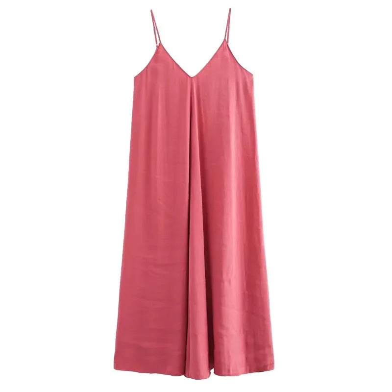 Slip Dress Women 2024 Summer Women'S Loose Dresses Sleeveless Thin Straps Black Long Dresses Backless Beach Holiday Dresses