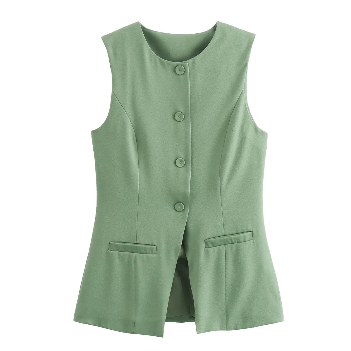 2024 White Sleeveless Vest Women Button Summer Vests for Women Jackets Pink Vest Top Women Streetwear Women'S Tailored Vest