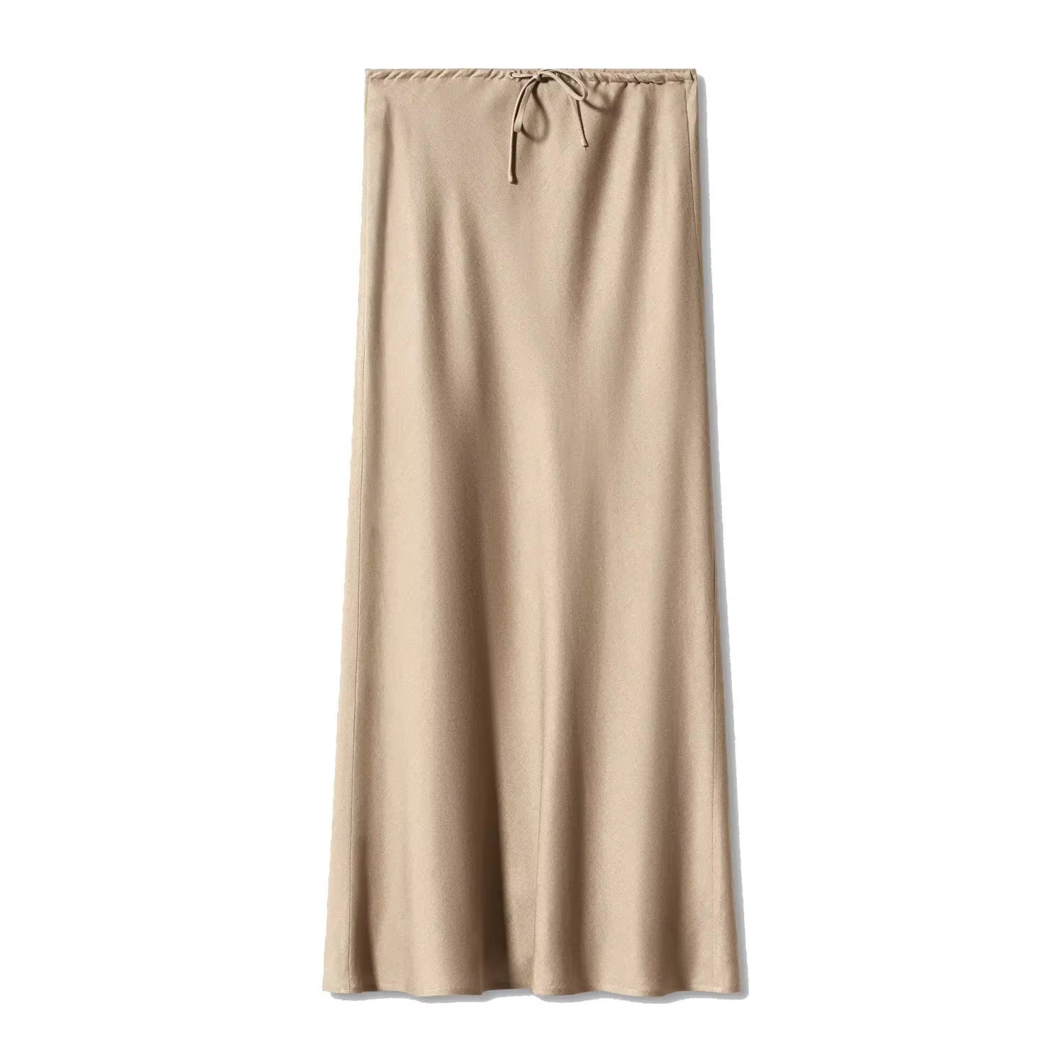Grey High Waist Skirts for Women Fashion Temperament Elegant Black Satin Skirt Classics Versatile Slim Long Skirt Summer New